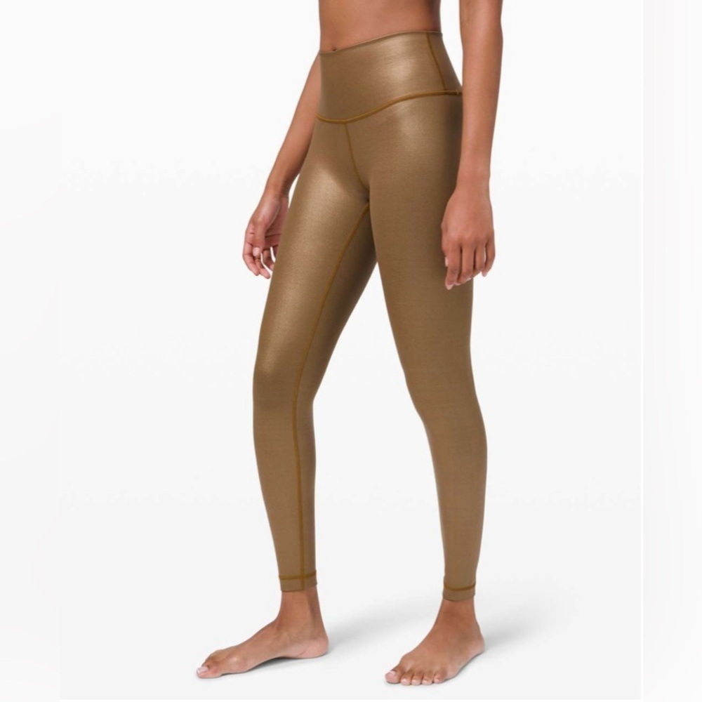 Lululemon Wunder Under High-Rise Tight *Foil 28" in Matte Copper Foil - Picture 4 of 8
